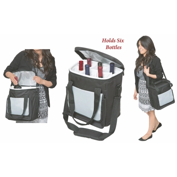Six-Bottle Shoulder-Strap Wine Tote - Six-Bottle Shoulder-Strap Wine Tote - Image 0 of 0