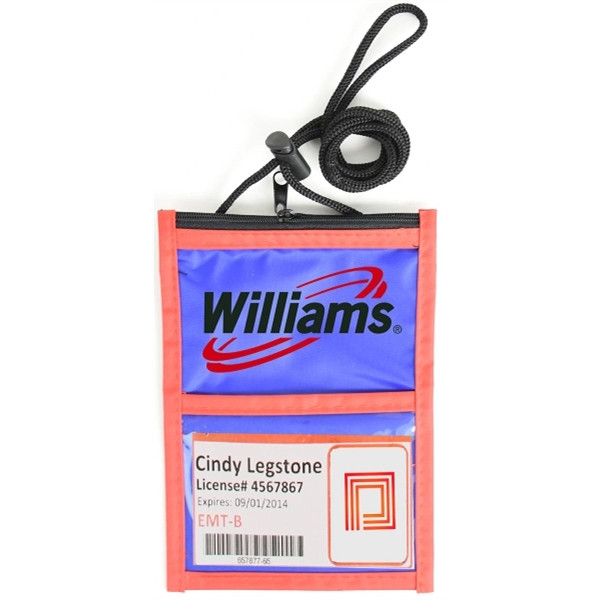 Two Tone Classic Event Pouch w/ top zipper & adjustable cord - Two Tone Classic Event Pouch w/ top zipper & adjustable cord - Image 2 of 3