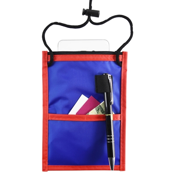 Two Tone Classic Event Pouch w/ top zipper & adjustable cord - Two Tone Classic Event Pouch w/ top zipper & adjustable cord - Image 1 of 3