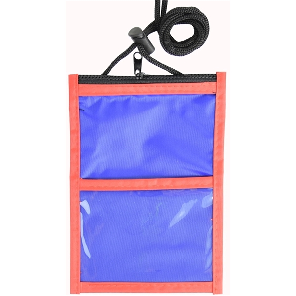 Two Tone Classic Event Pouch w/ top zipper & adjustable cord - Two Tone Classic Event Pouch w/ top zipper & adjustable cord - Image 3 of 3