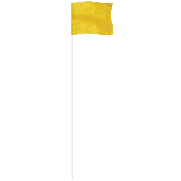 Yellow 4" x 5" Marker Flag on a 21" Wire - Yellow 4" x 5" Marker Flag on a 21" Wire - Image 1 of 1