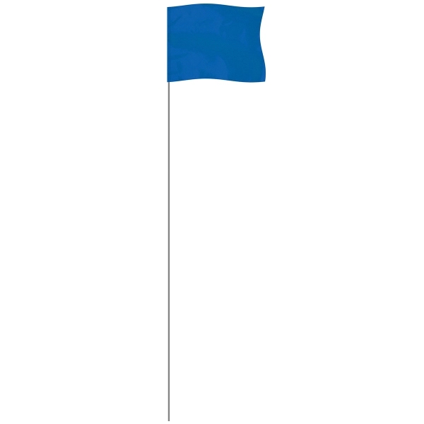 Blue 4" x 5" Marker Flag on a 21" Wire - Blue 4" x 5" Marker Flag on a 21" Wire - Image 1 of 1