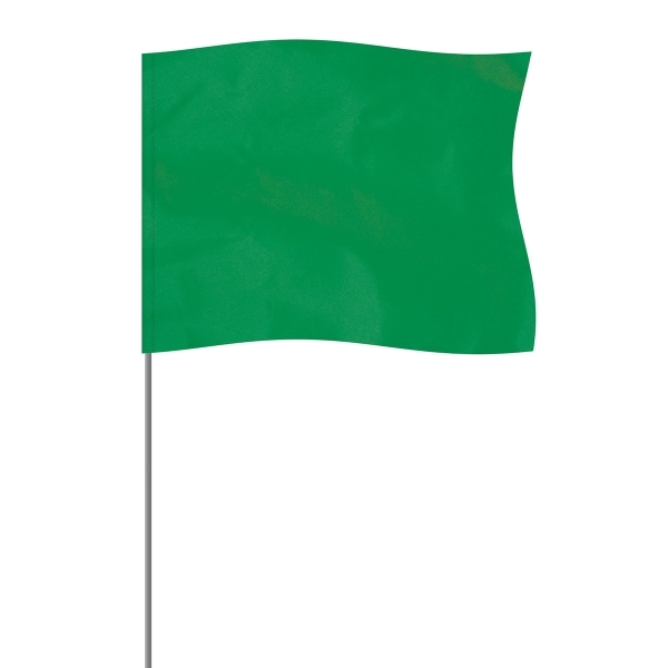 Green 4" x 5" Marker Flag on a 21" Wire - Green 4" x 5" Marker Flag on a 21" Wire - Image 0 of 1