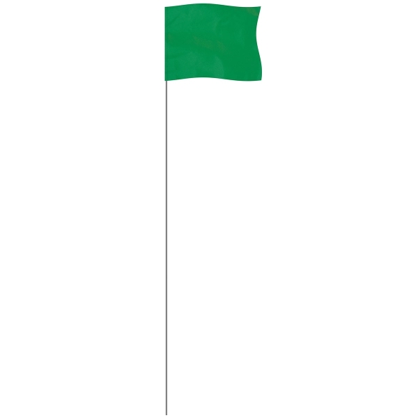 Green 4" x 5" Marker Flag on a 21" Wire - Green 4" x 5" Marker Flag on a 21" Wire - Image 1 of 1
