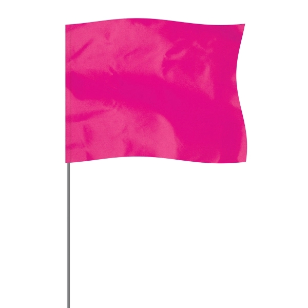 Pink 4" x 5" Marker Flag on a 36" Wire - Pink 4" x 5" Marker Flag on a 36" Wire - Image 0 of 1