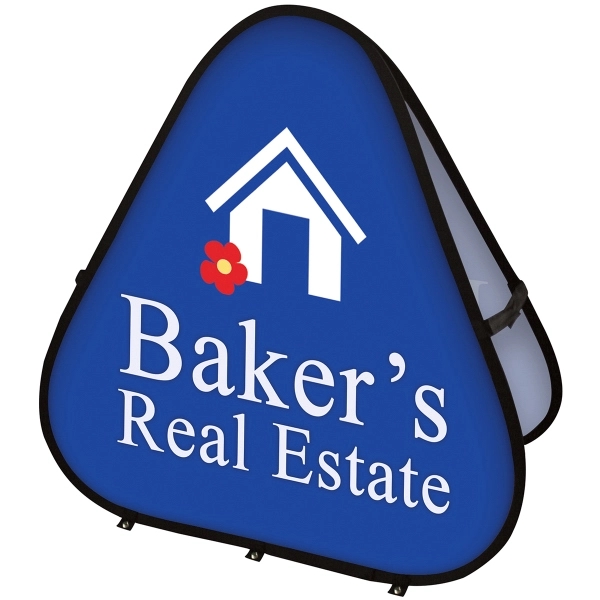 47.25" x 47.25" Triangle Pop-Up Banner - 47.25" x 47.25" Triangle Pop-Up Banner - Image 1 of 5