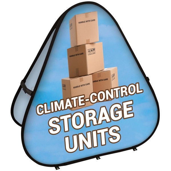 59" x 59" Triangle Pop-Up Banner - 59" x 59" Triangle Pop-Up Banner - Image 0 of 5