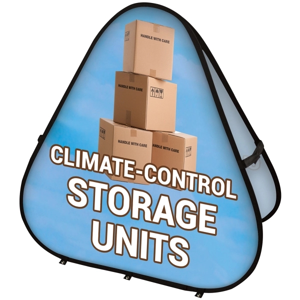 59" x 59" Triangle Pop-Up Banner - 59" x 59" Triangle Pop-Up Banner - Image 1 of 5