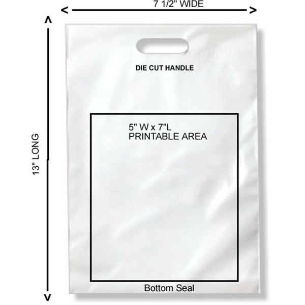 White Plastic Bag - 8" W x 13" L - White Plastic Bag - 8" W x 13" L - Image 2 of 4