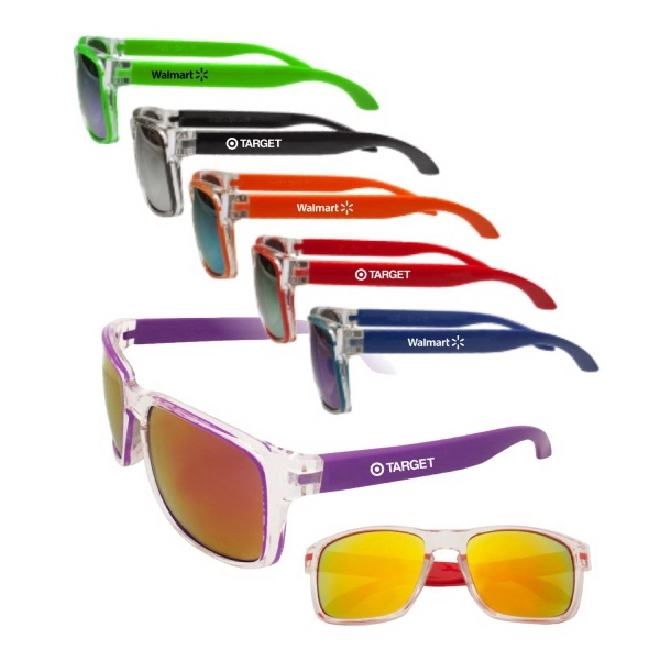 Two Tone Mirrored Sunglasses Plum Grove 