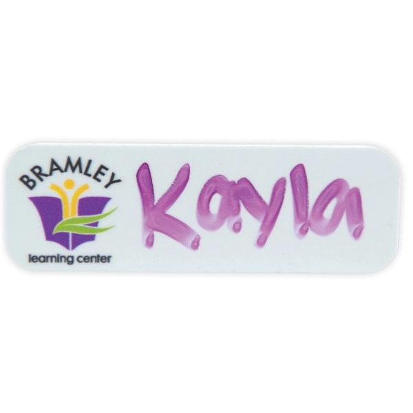 Full Color Erasable Badge - 1" H x 3" W - Full Color Erasable Badge - 1" H x 3" W - Image 0 of 0