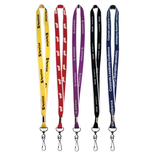 3/4" White Boarder Silk Screen Lanyard
