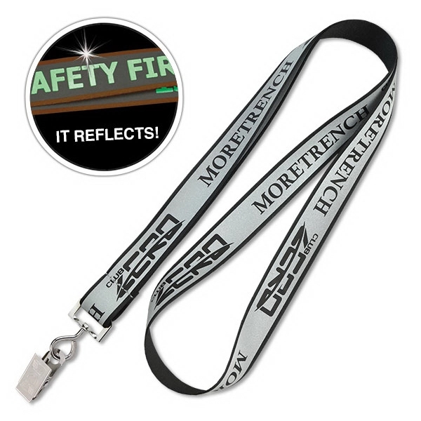 3/4" Safety Reflective Custom Silkscreen Lanyards - 3/4" Safety Reflective Custom Silkscreen Lanyards - Image 5 of 5