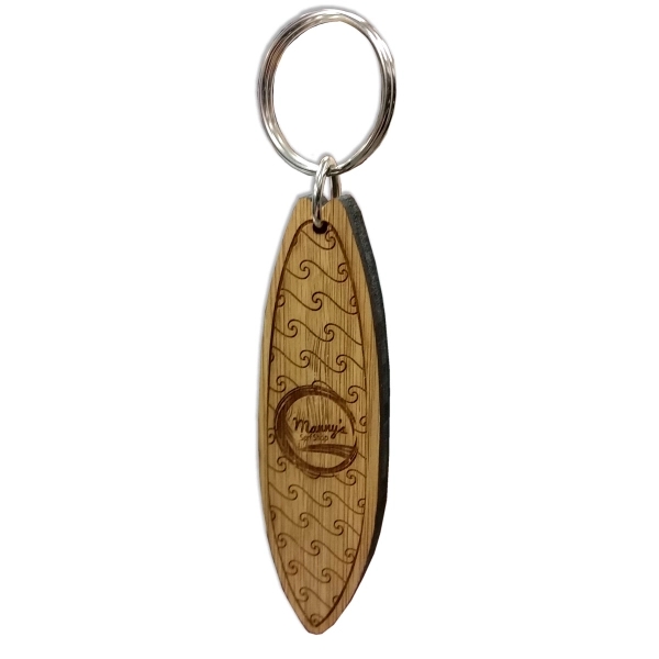 Custom Laser Etched Bamboo Keychain - Custom Laser Etched Bamboo Keychain - Image 2 of 4