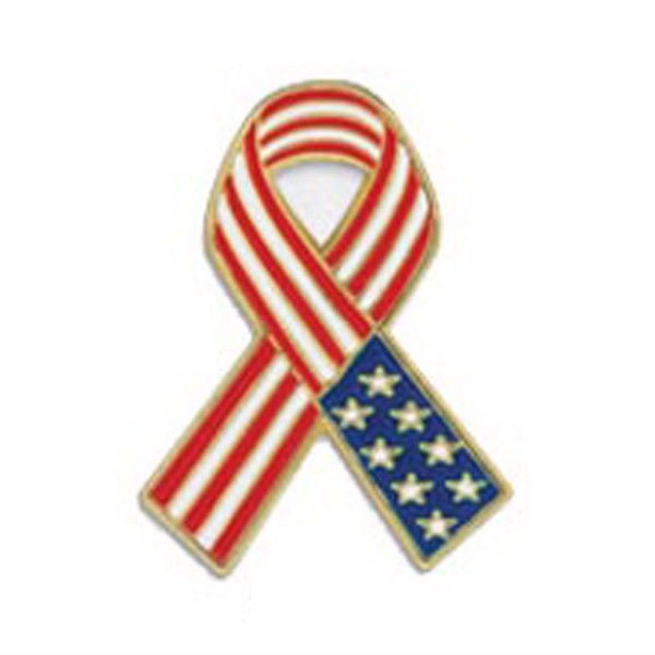 American Flag Ribbon Patriotic Lapel Pin - American Flag Ribbon Patriotic Lapel Pin - Image 1 of 1