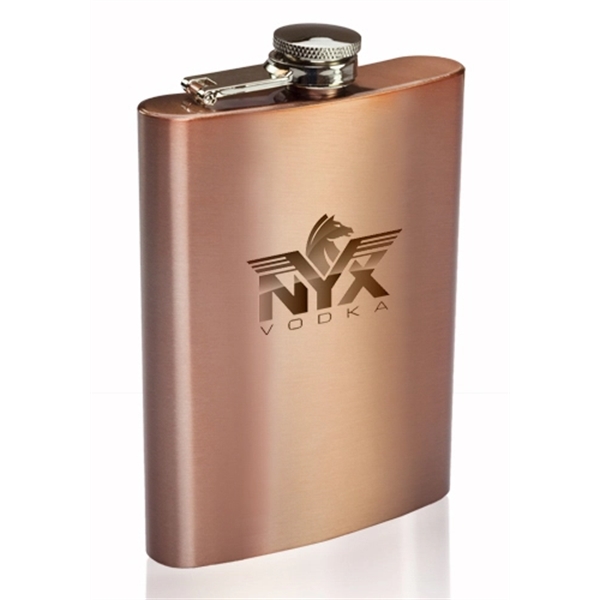 8 oz. Gran Torino Copper Coated Hip Flask - 8 oz. Gran Torino Copper Coated Hip Flask - Image 2 of 3