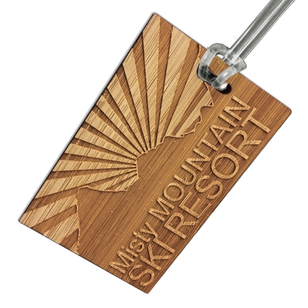 Custom Laser Etched Bamboo Bag Tags - Custom Laser Etched Bamboo Bag Tags - Image 2 of 7