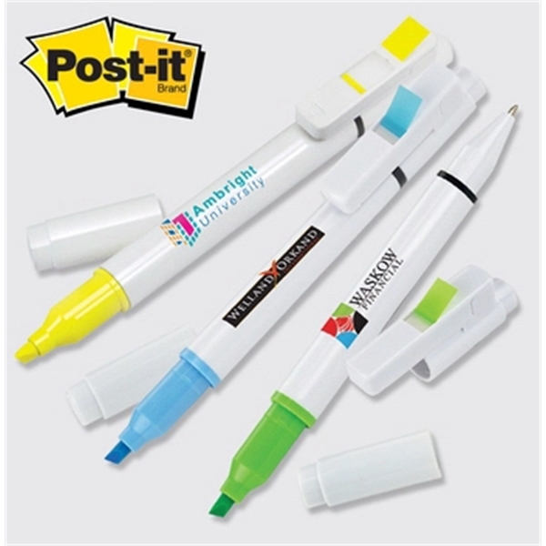 Post-it® Trio Series Flag + Pen and Highlighter Combo