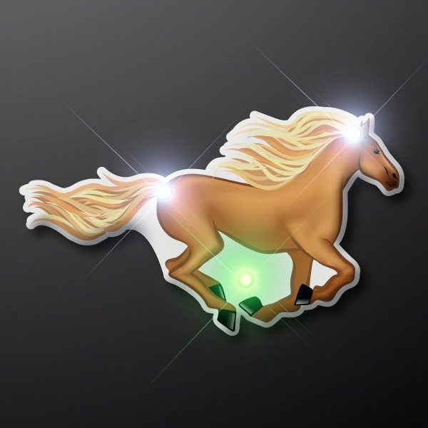 Blinky LED Horse Lapel Pin Lights - Blinky LED Horse Lapel Pin Lights - Image 2 of 2