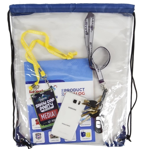 Clear Backpack - See Through Drawstring Bag - Clear Backpack - See Through Drawstring Bag - Image 1 of 16