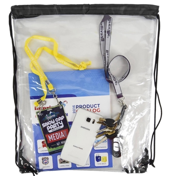 Clear Backpack - See Through Drawstring Bag - Clear Backpack - See Through Drawstring Bag - Image 2 of 16