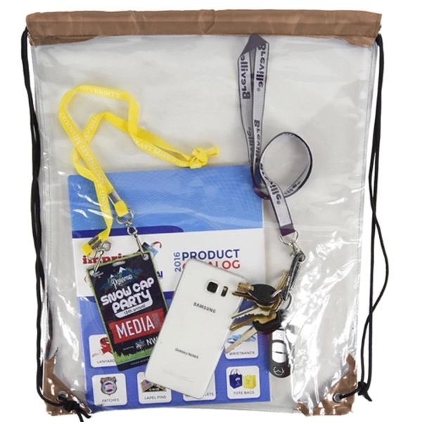 Clear Backpack - See Through Drawstring Bag - Clear Backpack - See Through Drawstring Bag - Image 3 of 16