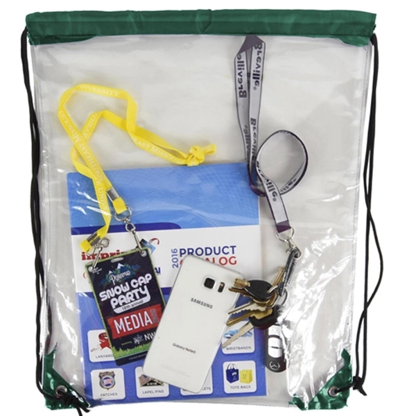 Clear Backpack - See Through Drawstring Bag - Clear Backpack - See Through Drawstring Bag - Image 4 of 16