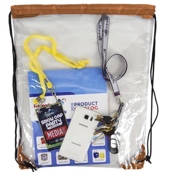 Clear Backpack - See Through Drawstring Bag - Clear Backpack - See Through Drawstring Bag - Image 6 of 16