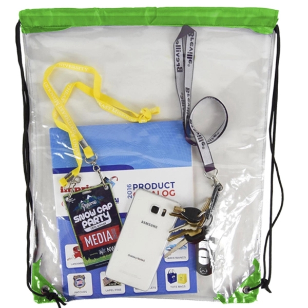 Clear Backpack - See Through Drawstring Bag - Clear Backpack - See Through Drawstring Bag - Image 8 of 16