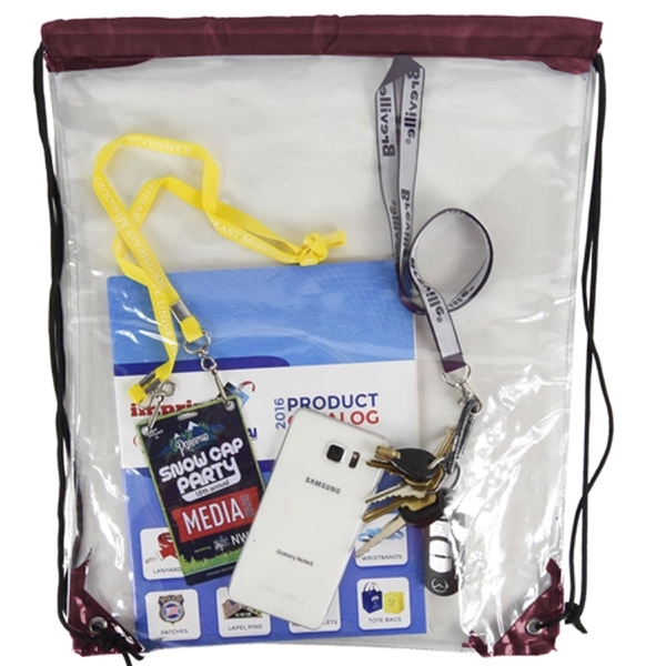 Clear Backpack - See Through Drawstring Bag - Clear Backpack - See Through Drawstring Bag - Image 9 of 16
