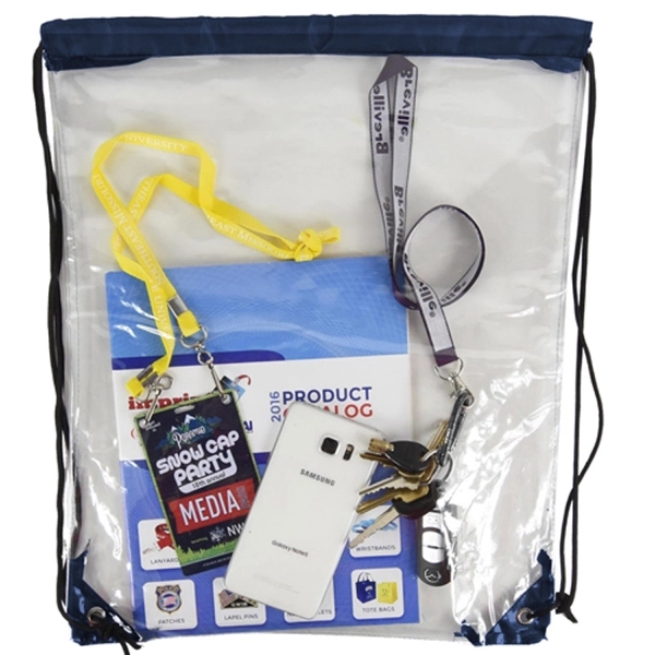Clear Backpack - See Through Drawstring Bag - Clear Backpack - See Through Drawstring Bag - Image 10 of 16