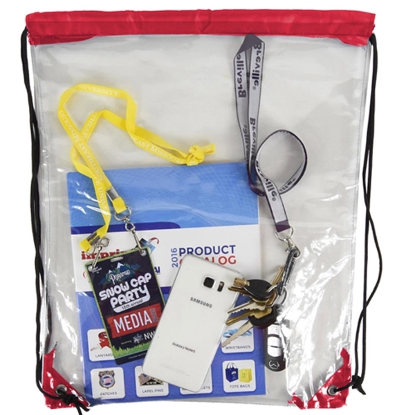 Clear Backpack - See Through Drawstring Bag - Clear Backpack - See Through Drawstring Bag - Image 12 of 16