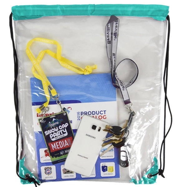 Clear Backpack - See Through Drawstring Bag - Clear Backpack - See Through Drawstring Bag - Image 14 of 16