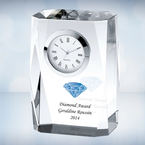 Color Imprinted Beveled Column Clock