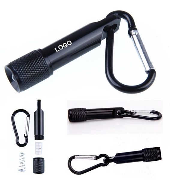 LED Flashlight Torch with Climbing Carabiner - LED Flashlight Torch with Climbing Carabiner - Image 1 of 3