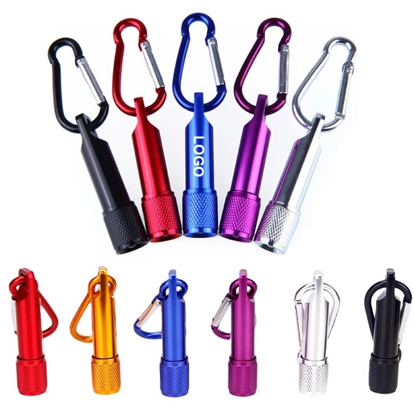 LED Flashlight Torch with Climbing Carabiner - LED Flashlight Torch with Climbing Carabiner - Image 0 of 3