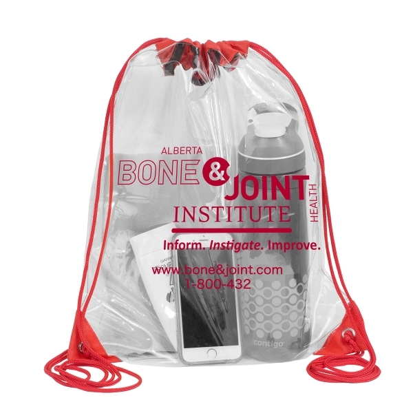 Everest Tall Clear Drawstring Cinch Pack Backpack - Everest Tall Clear Drawstring Cinch Pack Backpack - Image 4 of 6