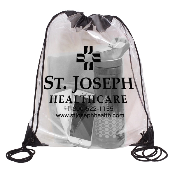 Everest Tall Clear Drawstring Cinch Pack Backpack - Everest Tall Clear Drawstring Cinch Pack Backpack - Image 1 of 4
