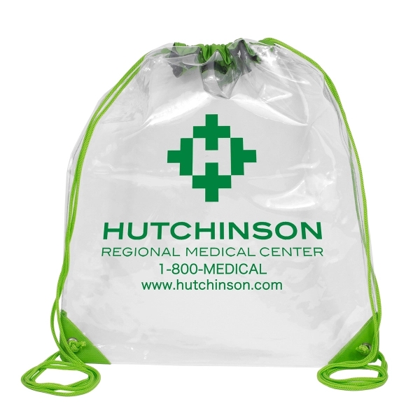 Everest Tall Clear Drawstring Cinch Pack Backpack - Everest Tall Clear Drawstring Cinch Pack Backpack - Image 3 of 4