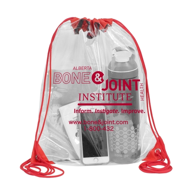 Custom Everest Tall Clear Drawstring Cinch Pack Backpack