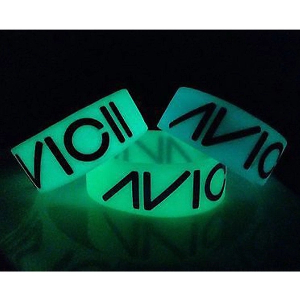 Glow In The Dark 1" Inch Silicone Wristbands - Glow In The Dark 1" Inch Silicone Wristbands - Image 1 of 1