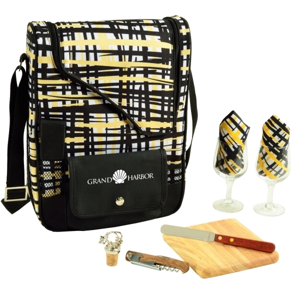Deluxe Wine & Cheese Picnic Set with Real Glass - Deluxe Wine & Cheese Picnic Set with Real Glass - Image 11 of 14