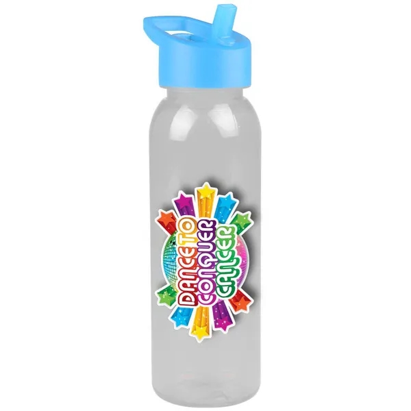 24 Oz Tritan Water Bottle Single Wall Plastic Water Bottle With Flip Down  Straw