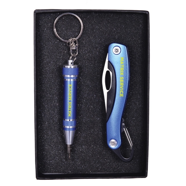 Screwdriver Keychain and Carabiner Pocket Knife Set - Screwdriver Keychain and Carabiner Pocket Knife Set - Image 3 of 3
