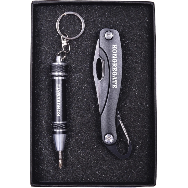 Screwdriver Keychain and Carabiner Pocket Knife Set - Screwdriver Keychain and Carabiner Pocket Knife Set - Image 2 of 3