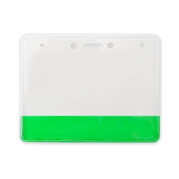 Horizontal Vinyl Badge Holders with Translucent Color Bar - Horizontal Vinyl Badge Holders with Translucent Color Bar - Image 2 of 7