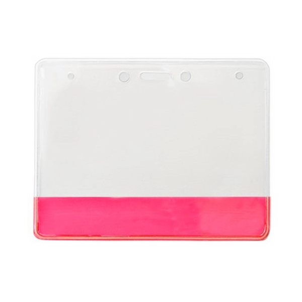 Horizontal Vinyl Badge Holders with Translucent Color Bar - Horizontal Vinyl Badge Holders with Translucent Color Bar - Image 3 of 7