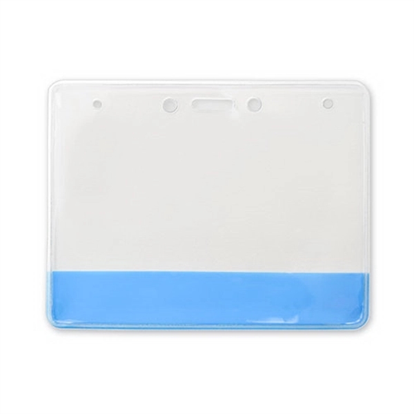 Horizontal Vinyl Badge Holders with Translucent Color Bar - Horizontal Vinyl Badge Holders with Translucent Color Bar - Image 6 of 7