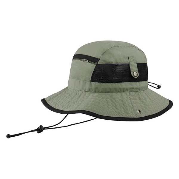 Taslon UV Bucket Hat w/Zipper Pocket - Taslon UV Bucket Hat w/Zipper Pocket - Image 0 of 2