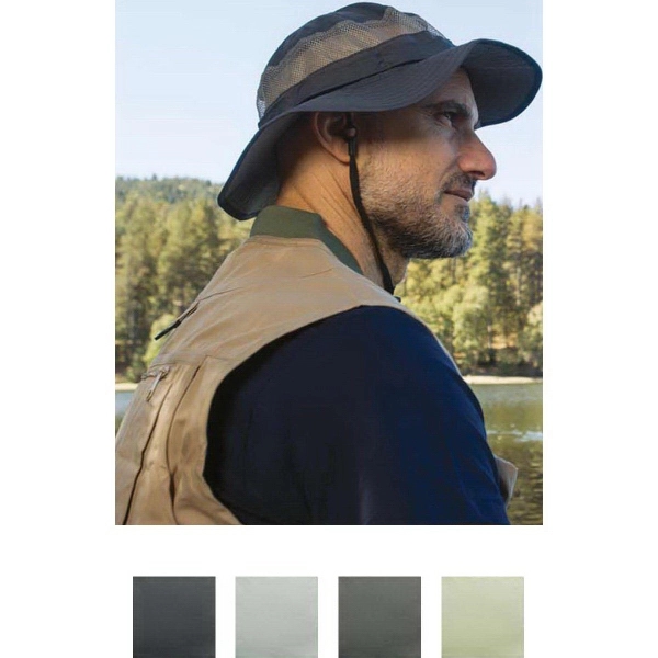 Taslon UV Bucket Hat w/Mesh Crown - Taslon UV Bucket Hat w/Mesh Crown - Image 0 of 5